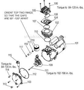 Part Location Diagram of Z-D29122 Porter Cable Motor Ddol 120V 3PT